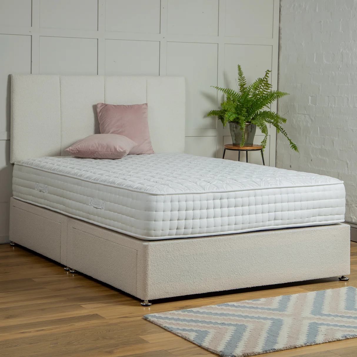 Windsor Divan Bed Set with Headboard UK - Detail view of premium divan from CESS Furniture UK